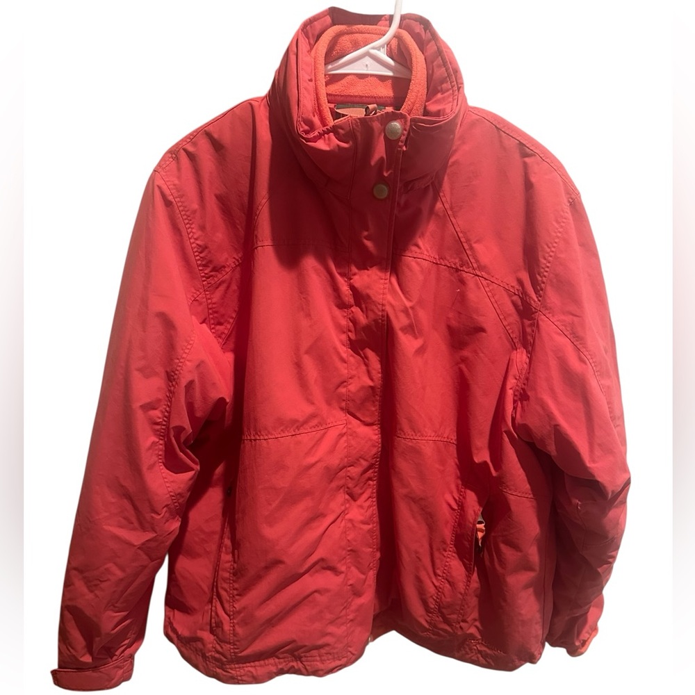 L.L. Bean Women's Vibrant Red Orange Puffer Jacket